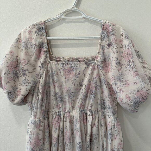 PinkBlush Ivory Floral Maternity Maxi Dress Size XL - Picture 2 of 5